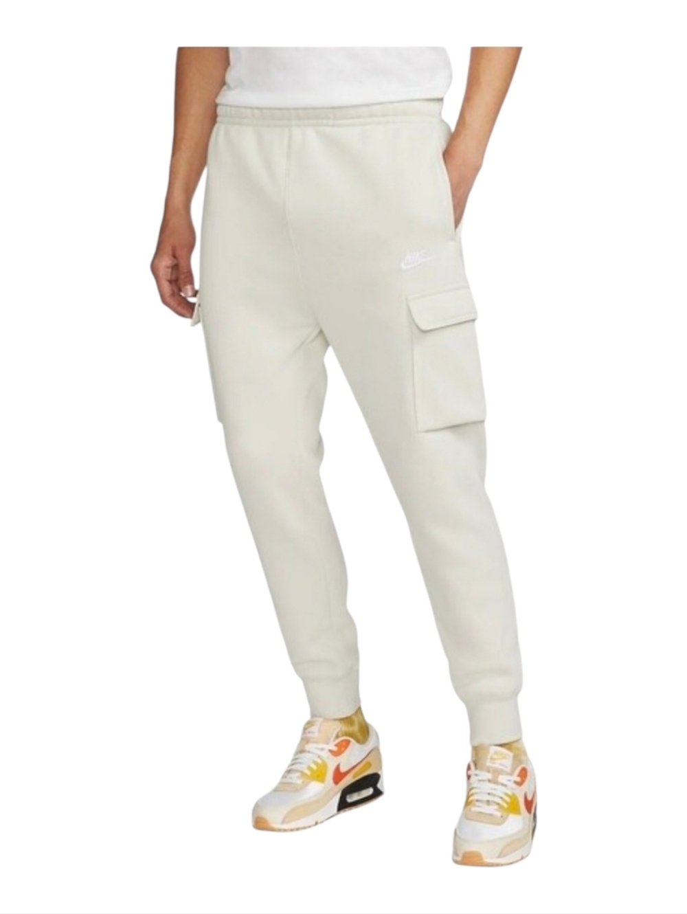 Nike Sportswear Club Fleece Cargo Jogger Mens Size XXL Light Bone CD3129 072 New